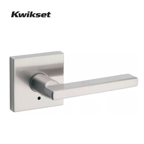 Halifax Privacy Lever with Square Rose Satin Nickel